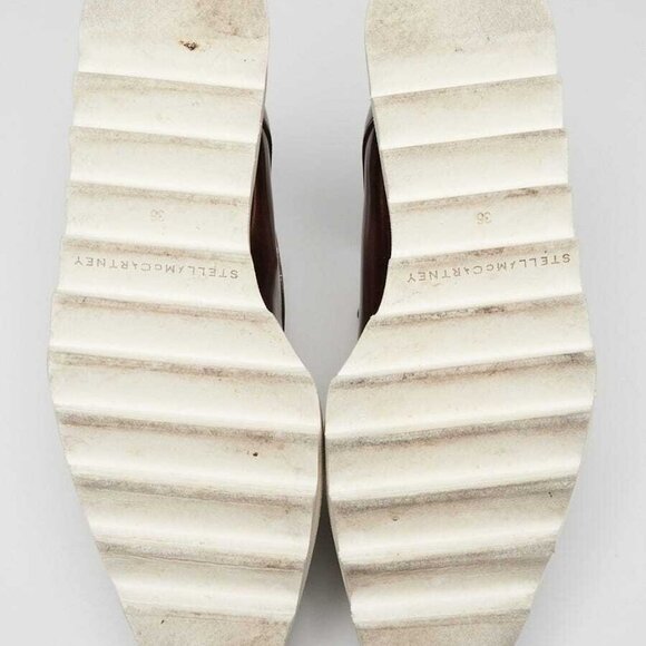 Stella McCartney Bronze Metallic Faux Leather Platform Star Elyse Oxfords - Picture 5 of 7